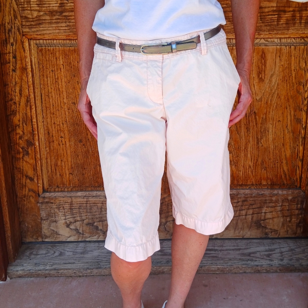 J. CREW City FIT weathered CHINOS Women's Casual Peach Shorts Classic Twill Sz10